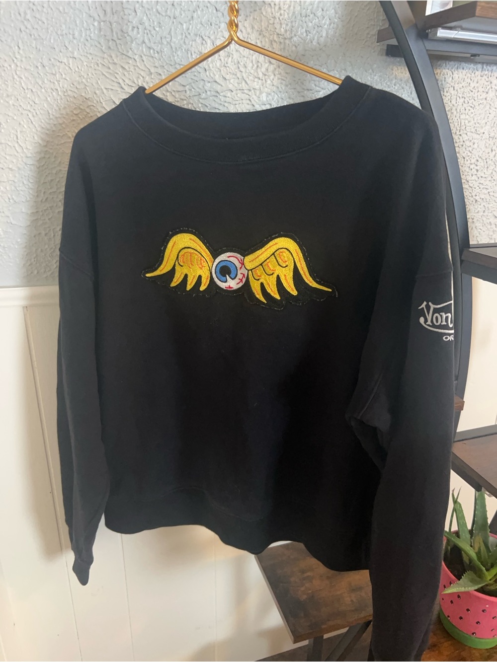 Von Dutch Black Sweatshirt with White Script Logo